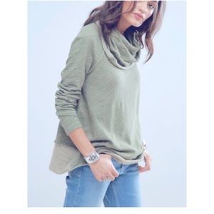 Free people NWT seagrass cowl neck cocoon top M/L